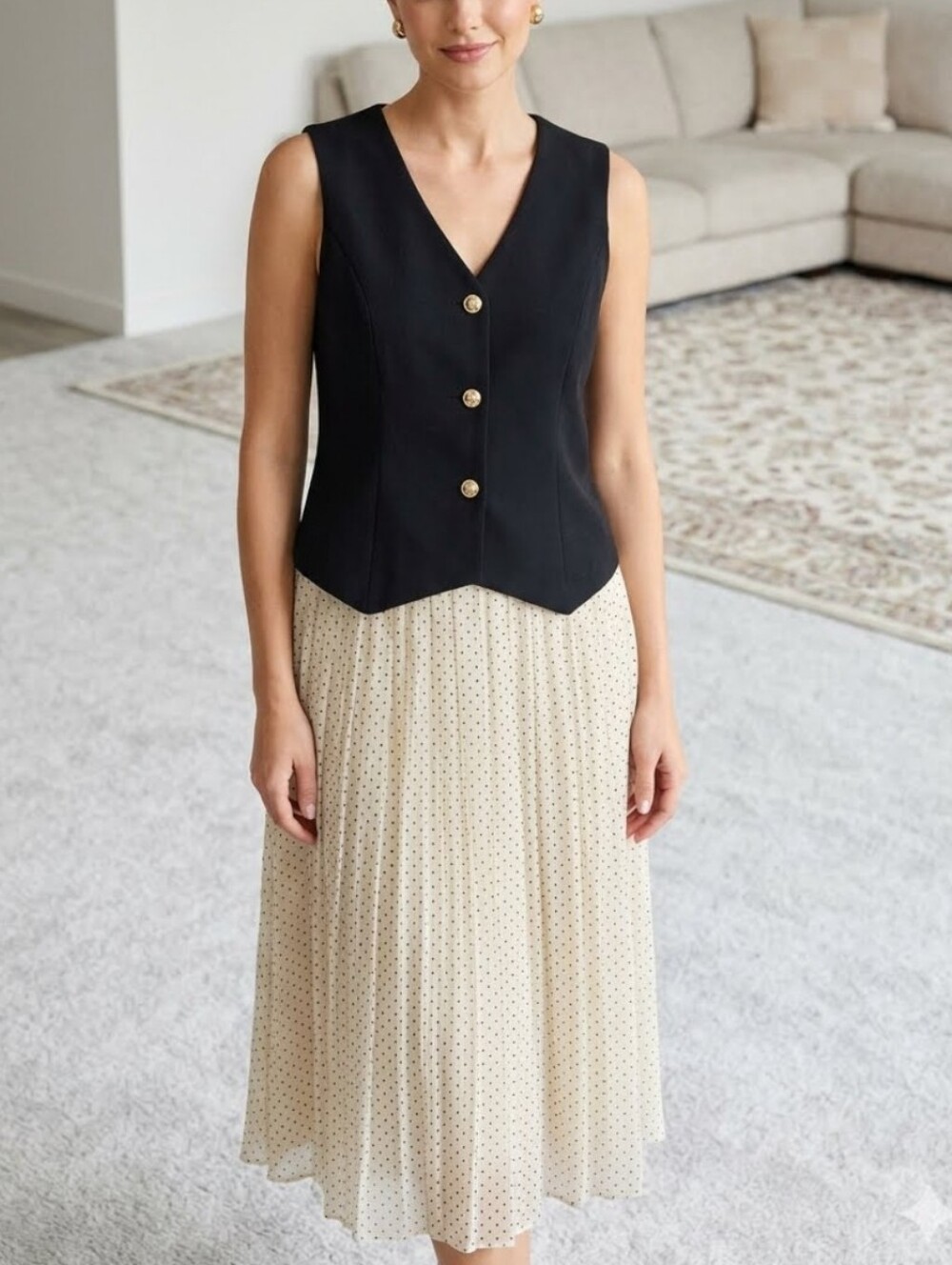 Enfocus Studio, vest-style dress with a pleated skirt  Sz.10